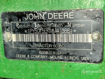 2021 John Deere 5075E Utility Tractor w bush hog