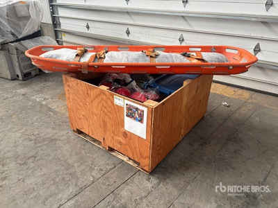 Quantity of Stretcher, Hard Hats, and Various Medical Supplies Varios. Industrial