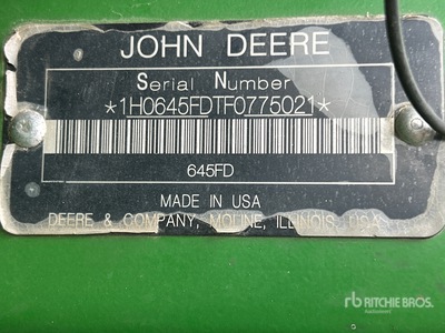 2015 John Deere 645FD 45 ft Flex Draper Combine Header