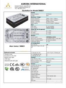 2026 Aurora Mars SR8831 10 Man Swim SPA (Unused)