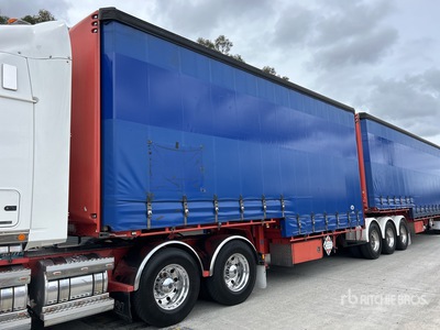 2015 MaxiTrans 7.4 m Tri/A B-Double Lead Zijtrailer met gordijn