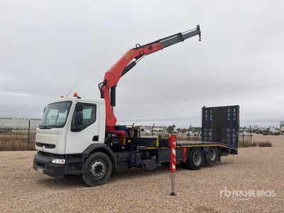 Palfinger PK23500 Knuckle Boom on 2006 Renault 385.26 6x2 Flatbed Truck with Crane