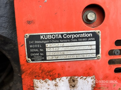 2016 Kubota KX057-4 Mini Excavator