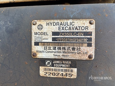 2016 Hitachi ZX350LC-6N Excavadora de Cadenas