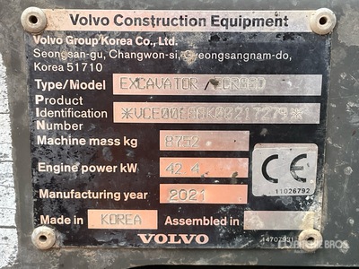 2021 Volvo ECR88D Tracked Excavator
