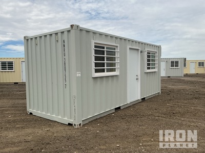 2025 Standard 20 ft x 8 ft Skid-Mounted Mobile Office Storage Container (Unused)