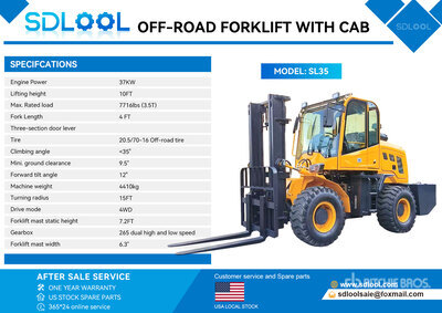 2026 SDLOOL SL-35 7716 lb 4x4 Gelände-Gabelstapler (Unused)