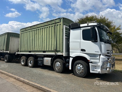 2021 Mercedes Benz Actros 3253 8x4x4 Hydraulic Tipping Flatbed T/A Slaapcabine Trekker