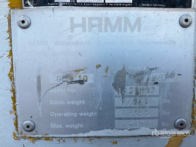 1987 Hamm GRW10 Pneumatic Roller