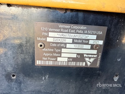 2021 Vermeer D20X22 III Directionele boor