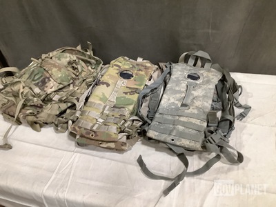 (45) Hydration System Carriers, (27) Frame Shoulder Straps & Assorted Items