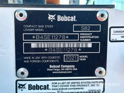 2021 Bobcat S62 Skid Steer Loader