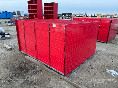 Quantity of (46) 7 ft 6 in x 6 ft Powder Coated Site Fence (Unused)