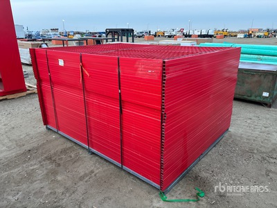 Quantity of (46) 7 ft 6 in x 6 ft Powder Coated Site Fence (Unused)