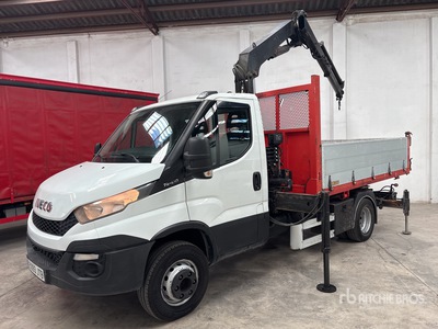 2000 Atlas-Kran AK50.1A2 on 2016 Iveco 70C21 4x2 Flatbed Truck with Crane