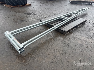 Qty of (4) 18 Ft Galvanized Steel Fence Gates (Unused)