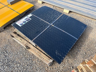 Quantity of (20) 3 ft x 4 ft Black Steel Diamond Plate (Unused)