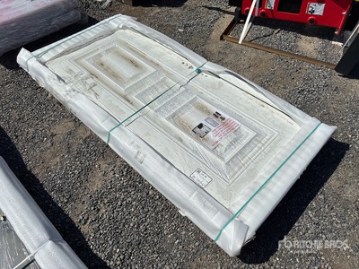 6.89 ft x 3.38 ft White Steel Security Door with Frame and Hardware (Unused)