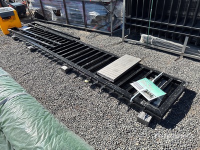16 ft x 6.6 ft Assemble Sliding Galvanized Wrought Iron Gate متنوع/ معدات تنسيق الحدائق (Unused)