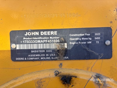 2023 John Deere 333G Two-Speed High Flow Compact Track Loader