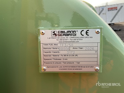 2026 Emiliana Serbatoi EU-TANK 3000 Skid Mounted Steel 3000 L Steel Storage and Dispensing Tank with containment dike Fuel Tank (Unused)