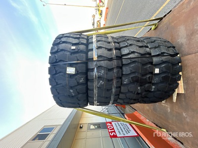 Quantity of (4) DUMAX568 17525D568 23.5R25 Tires - Fits Wheel Loader