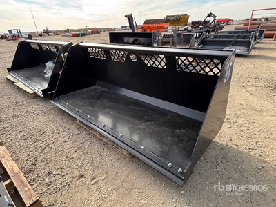 96 in Snow & Mulch Skid Steer Bucket - Fits John Deere 2440
