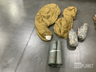 (2) ICS Improved Combat Shelters, (12) Sleeping Bags & Assorted Items