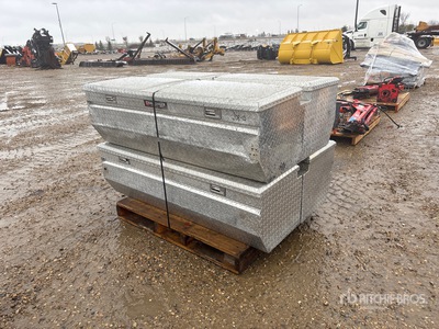 Quantity of (4) Aluminum Plated Truck Tool Box
