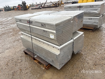 Quantity of (4) Aluminum Plated Truck Tool Box