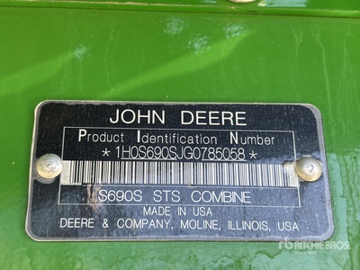 2016 John Deere S690 Maaidorser