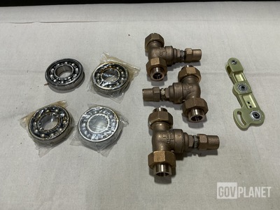 (1) Arm Assembly, (8) Ball Bearings, (3) Globe Valves & Assorted Items