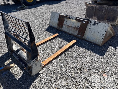 Quantity of (1) Skid Steer Bucket and (1) Forks
