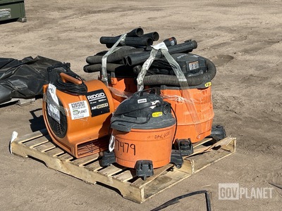 (3) Shop Vacs & (1) Rigid Air Mover Fan