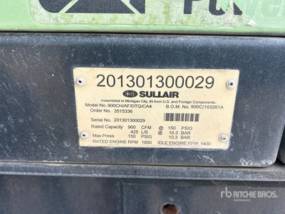 2013 Sullair 900HAF Air Compressor
