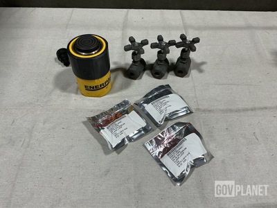 (1) Hydraulic Cylinder, (3) Globe Valves, (27) Loop Clamps & Assorted Items