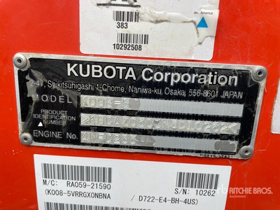 2022 Kubota K008-5 Mini-pelle