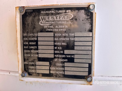 2011 Westfab 400 bbl Skid Mounted Steel Tank