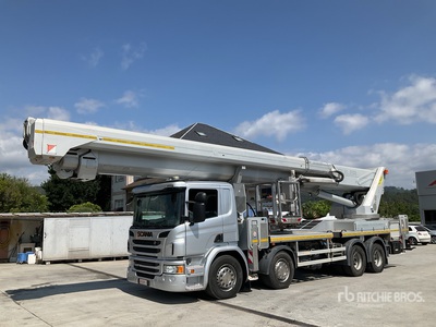 2017 Palfinger P750 75 m on 2017 Scania P410LB 8x4 Twin-Steer Bucket Truck