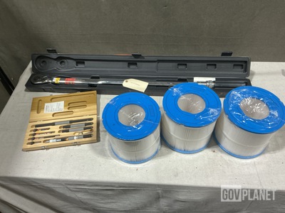 (1) Micrometer Set, (1) Torque Wrench, (5) Filter Elements & Assorted Items