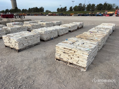 Quantity of (10) Pallets of Austin Texas White Nicotine Limestone 4 - 8 In. Sawn Chopped Veneer Stone