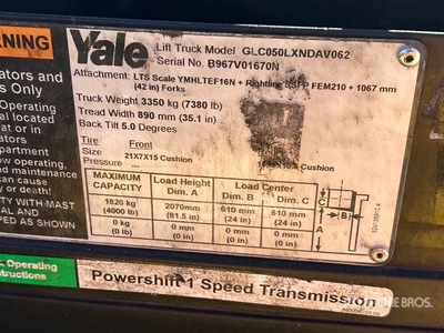 2015 Yale GC040LX 4000 lb Montacargas
