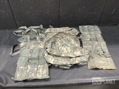 (64) Bandoleer Ammo Pouches, (11) Waist Packs & Assorted Items