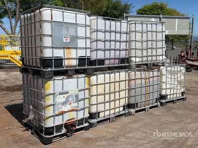 Quantity of (7) 1000 L Skid Mounted Plastic IBC Tank