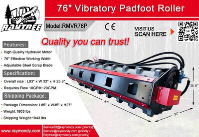 2026 Raytree RMVR76P 76 in Padfoot Schranklader trilwals (Unused)