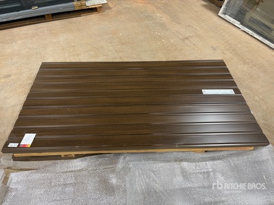 Quantity of (42) European Dark Brown Metal Siding Sheets (Unused)