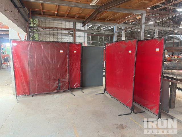 Quantity of 1.8 m W x 1.9 m H Red Welding Screens