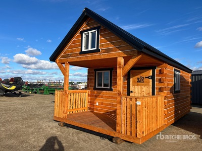 12 ft x 22 ft Skid-Mounted Log Cabin
