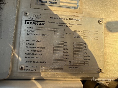 2007 Tremcar 1100 cft Tri/A Lead Pneumatic Bulk Trailer