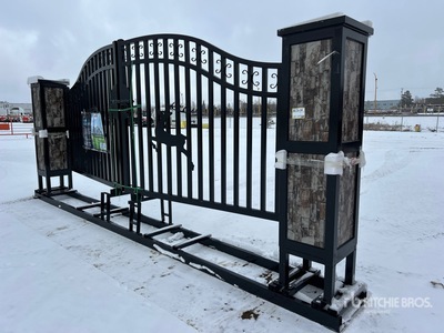 20 ft x 8 ft Steel Bi-Parting Driveway Gate (Unused)